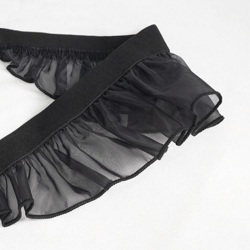 Devil Fashion Black Gothic Sweet Frilly Hollow Out Short Sexy Lingerie Dress - Picture 15 of 18