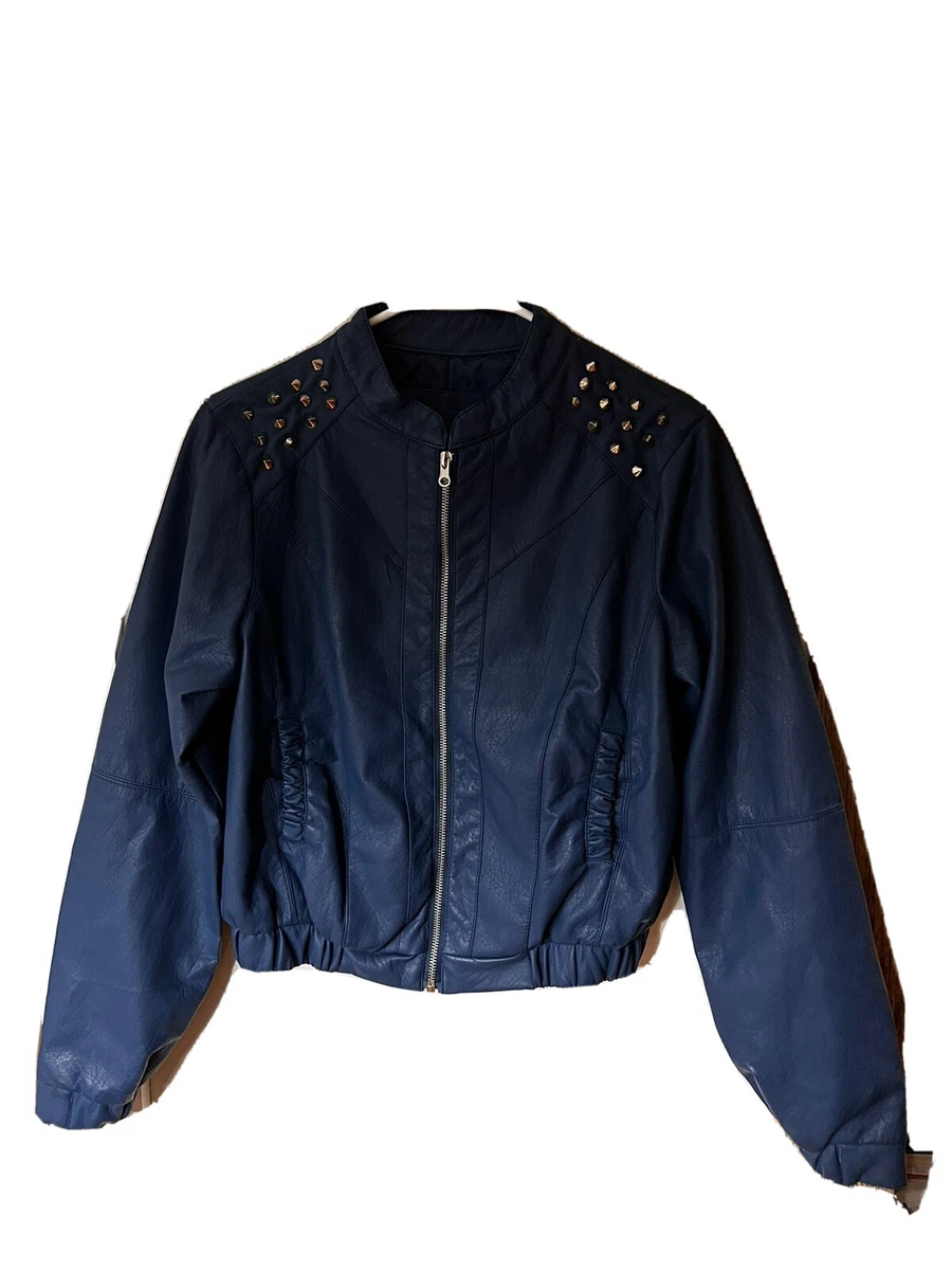 Blue pleather best sale jacket