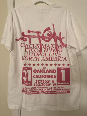 Travis Scott Utopia Oakland 2023 Sold Out Tee Size Large
