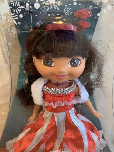 NEW FISHER PRICE 2008 HOLIDAY CHRISTMAS DORA THE EXPLORER 11" BABY DOLL DRESS - Picture 2 of 3