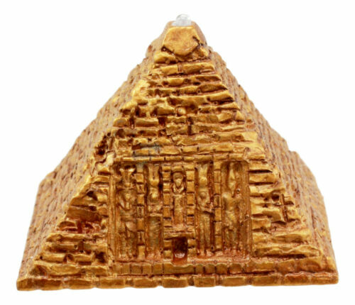 Pequeña Figura Dorada Egipcia Giza Pirámide Dorada Escritorio con Luz LED - Imagen 5 de 7