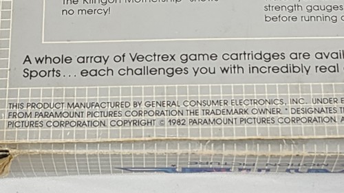 Vectrex Star Trek GCE Game Overlay Box Manual Arcade Retro Video Game Cartridge - Picture 8 of 18