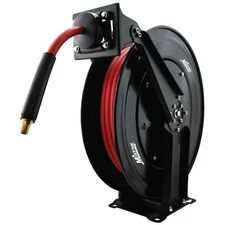 Milton® Steel Dual Arm Auto-Retract Hose Reel, 3/8" x 50 ft. Rubber Hose, 300 PS