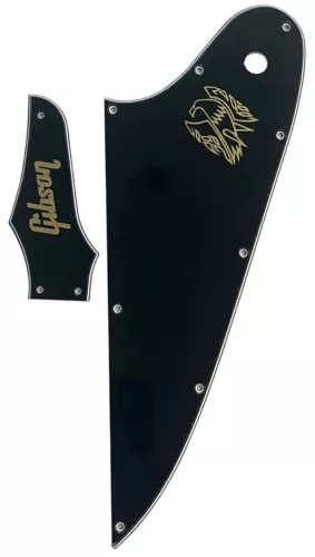 Guitar Parts Guitar Pickguard For Gibson Firebird & Truss Rod Cover Gold "Logo"