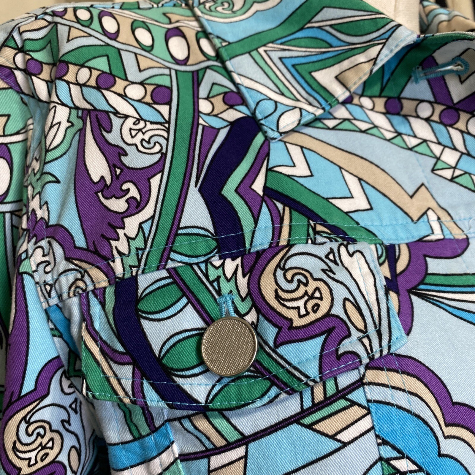 Chicos 2 Multicolor Abstract Jacket Button Front … - image 2