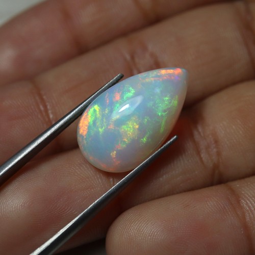6.2 Cts 19.3x11.5 MM Echt AAA Grün Rot Gelb Feuer Äthiopische Opal Pear Cabochon - Bild 8 von 10