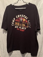 Friday the 13th Movie T-shirt Jason Voorhees Camp Crystal Lake Size 2XL Black