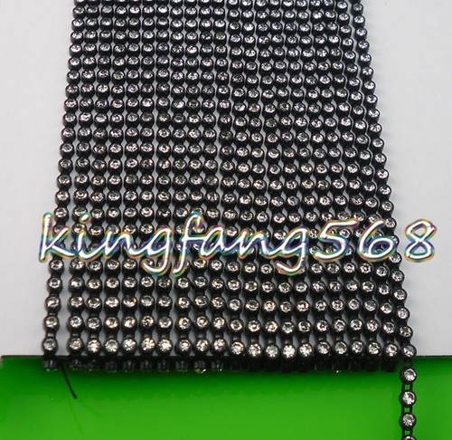 SS6 2mm A Grade Clear glass crystal Rhinestone Trim Setting plastic chain 10Yard - Picture 3 of 16