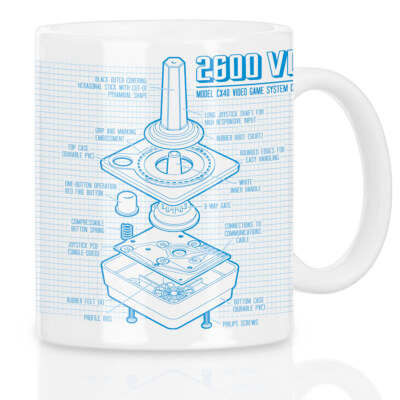 2600 VCS Computer Blaupause Motivtasse 80er Joystick 8-Bit retro gamer classic