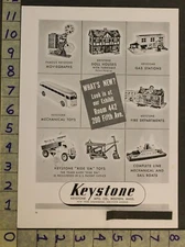1949 TOY AD KEYSTONE BOSTON GAS STATION FIRE BUS FARM BOAT DOLL HOUSE MOVIE TC71