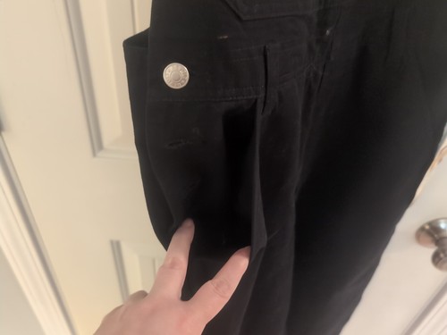 NWT Revolt Women's Juniors Size S Black Pocket Overalls One Piece 90's Y2K Vibe - Picture 6 of 11