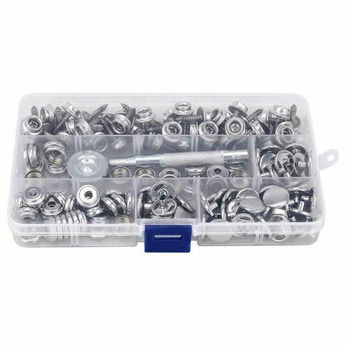 150Pcs Snap Fastener Stainless Steel Cap Canvas Screw Press Stud Kit Boat Cover - Picture 17 of 28