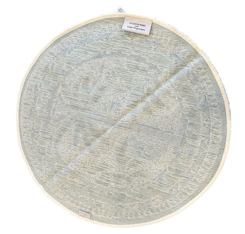 NUEVA Alfombra de Baño Abyss Habidecor Fili 31" Redonda Patrón Palmera Verde/Azul $625 - Imagen 4 de 5