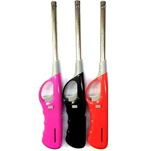 1X Brand New LARGE Refillable Gas LONG/Reach BBQ Fire Lighter random colour uk