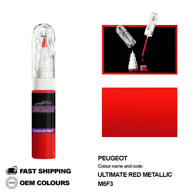 FÜR PEUGEOT ULTIMATE RED M5F3 Touch Up Lackstift Pinsel Fix Kit Kratzer Chip Set