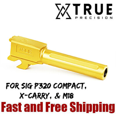 True Precision Gold TiN 9mm Fluted Barrel for Sig P320C P320 Compact & X-Carry