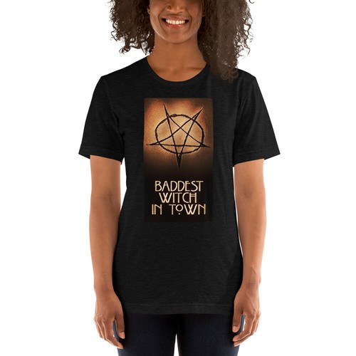 Bad witch baddest witch in town Short-Sleeve Unisex T-Shirt star pentagram - Picture 2 of 18