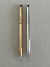 Vintage Cross 1/20th 10K Gold Filled Desk Pencil  Chrome USA Pencil Lot