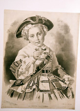 Petite Cantinière Gravure du 19e Siècle Ducollet 1846 1876 Original 64cm Rare