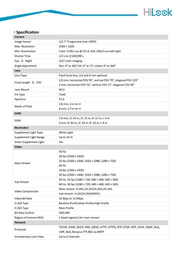 HiLook Hikvision 5MP ColorVu IP PoE Turret CCTV Camera 2.8mm Lens Built-In Mic - Picture 6 of 7