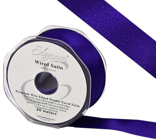 WIRED EDGE PREMIUM DOUBLE FACED SATIN RIBBON 50mm 38mm 25mm X 1m, 3m,or 20m. - Picture 15 of 36