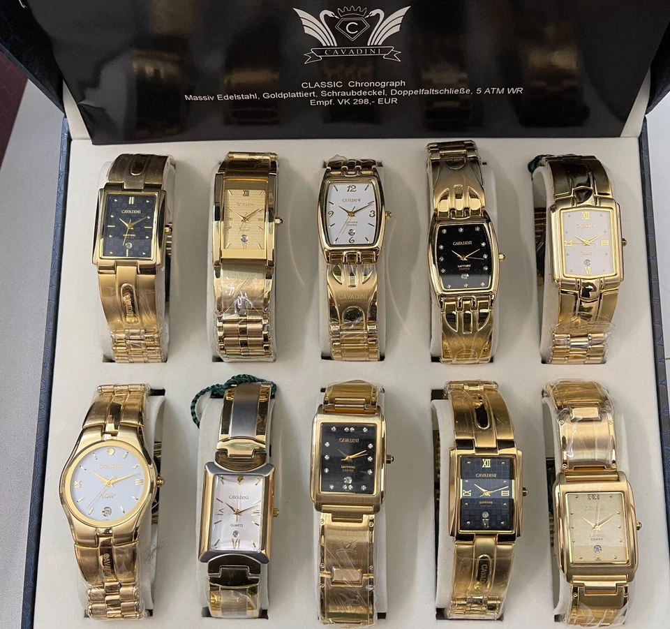 Konvolut 15 Stück Cavadini Unisex-Uhren Sehr Hübsch Designer Vergoldet - Bild 3 von 4