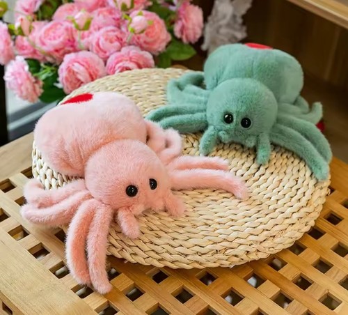 Plush Spider Soft Cartoon Home Decoration Stuffed Animal Toy Spider Pink - Picture 2 of 3