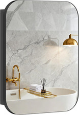 Specchio Bagno Contenitore Con 2 Ante Soft Close, Mobile Bagno Con Specchio, Rip