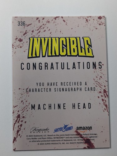 Cabezal de máquina Keepsake Invincible #336 2025 láser rojo #D 10/10 - Imagen 2 de 2