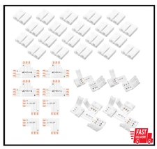 28 Pieces 3 Pin LED Connector LED Strip Connector 10 Mm Solderless LED Light Con