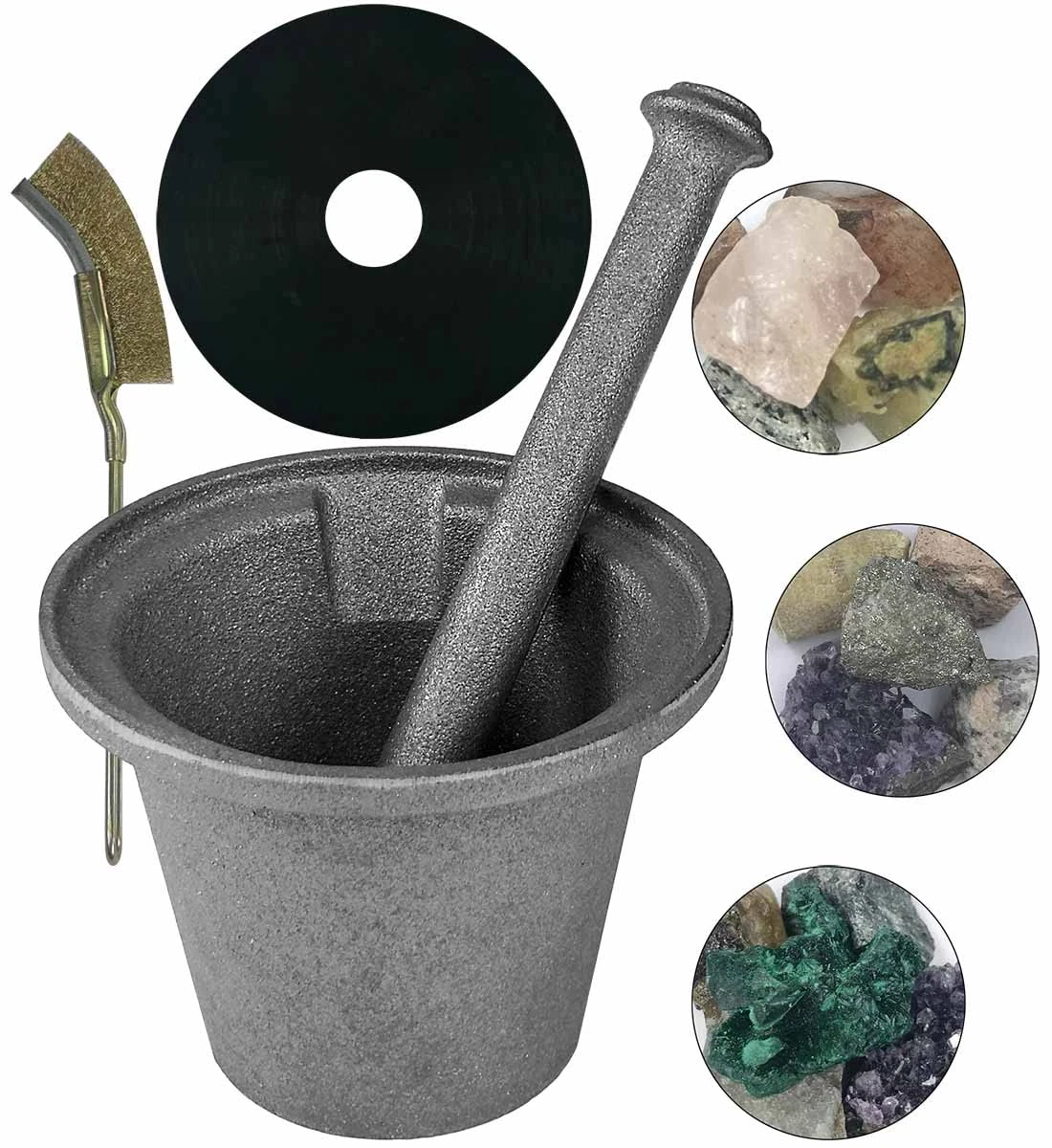 Rock Crusher Cast Iron Mortar and Pestle Rock-Ore Crusher Spice Grinder Thai Mor