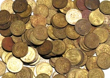 Lot of 5 Chuck E. Cheese Pizza Tokens Entertainment Arcade Game Coins 1980-2000s