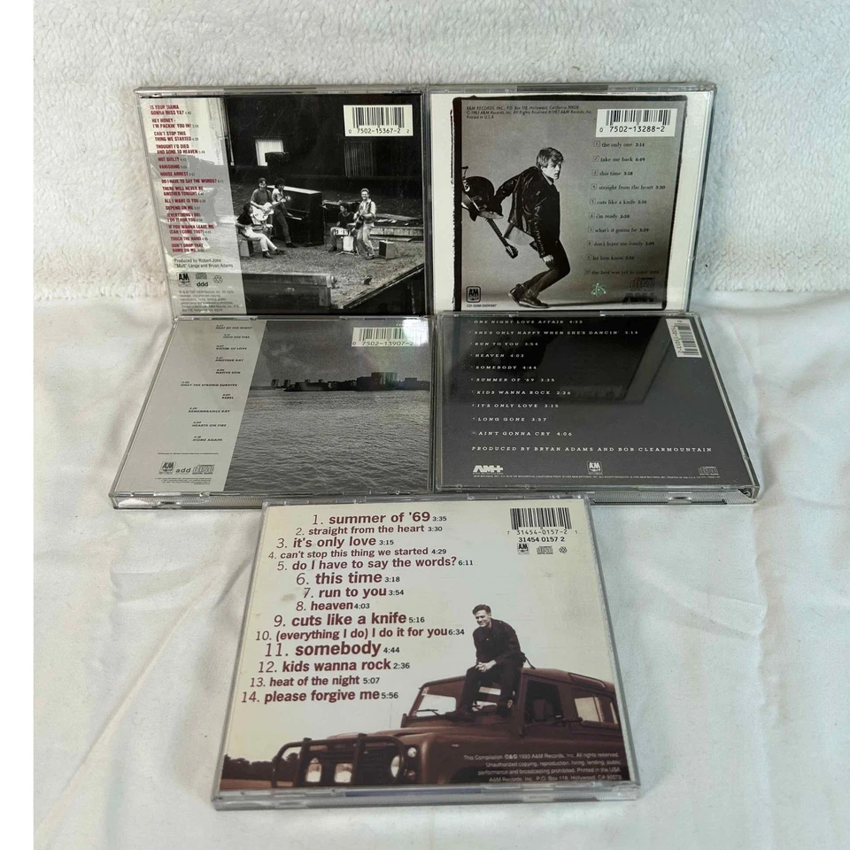 Bryan Adams CDs Lot Reckless Cuts Like a Knife Waking Up So Far So Good Music Foto 3 de 4