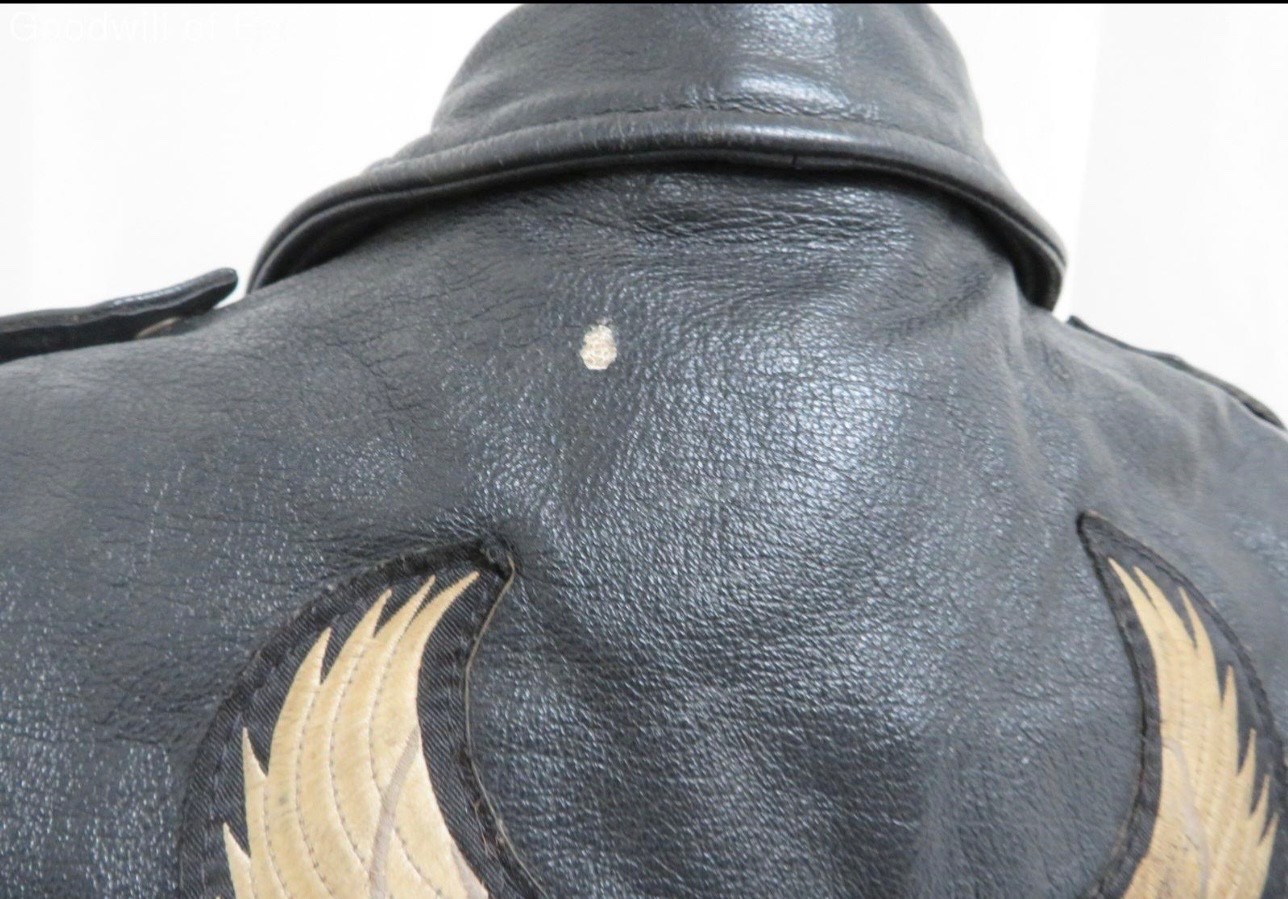 Harley Eagle Patch Leather Biker Jacket (aftermar… - image 3