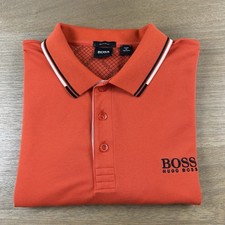 Hugo Boss Men's Regular Fit Pique Polo Shirt Size XL Orange Cotton