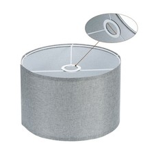 Image of 12"x8" Drum Lamp Shades Assembly Linen Lamp shade Lampshade Gray