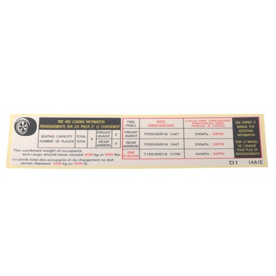 #ad NEW OEM Nissan 2009 2014 Murano Tire Info Pressure Label Sticker 99090 1AA1E $33.48