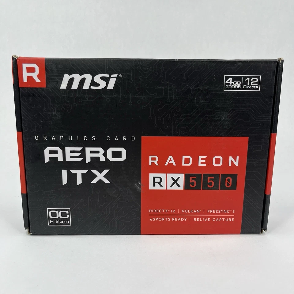 MSI Radeon RX 550 AERO ITX 4G OC Graphics card NEW - Image 2 of 4