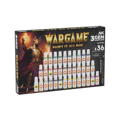AK Interactive 3GEN Acrylics Wargame Paint It All Box 36 Colors