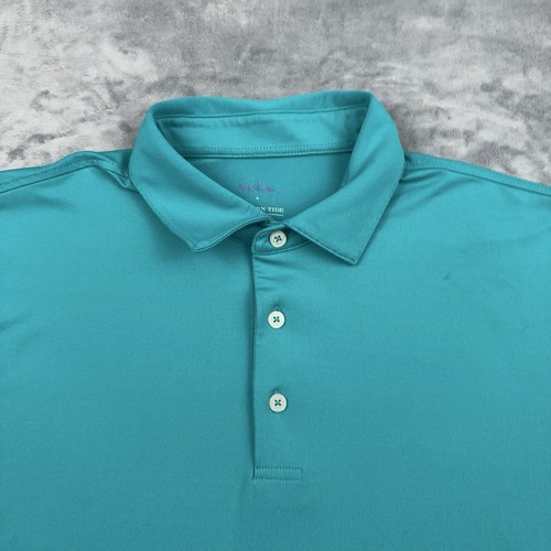 Lilly Pulitzer x Southern Tide Ryder Polo Shirt Mens Size L Green Golf - Imagen 5 de 10