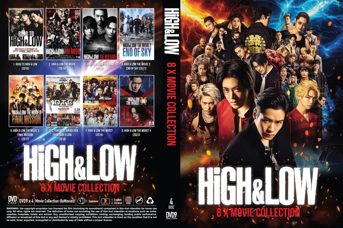 High and Low Movie DVD Collection Movie 1-8 English Subtitle Box