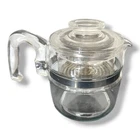 Pyrex Flameware ~ 7754- B Stove Top Coffee Pot ~ 4 Cup Percolator ~ Complete Vtg
