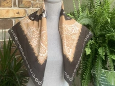 NWT Free People Sweetheart Bandana Scarf in Black Motif Paisley and Floral Print