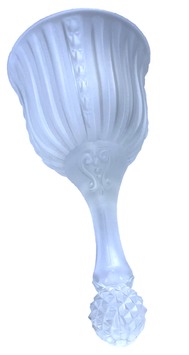 1970's Fenton Art Glass Clear Frosted Glass Embossed Ribbed Bell 6 3/4" H - Picture 4 of 19