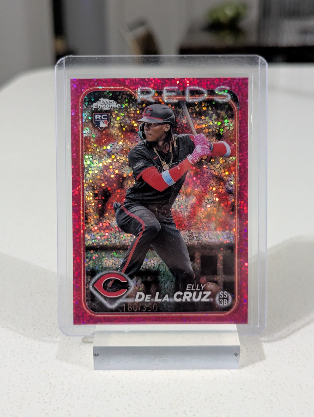 2024 Topps Chrome - Elly De La Cruz #44 Magenta Speckle Refractor /350 (RC)
