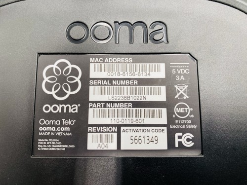 LOT OF 3 Ooma Telo Model Telo104 Black P/N110-0119-601 - Picture 4 of 10