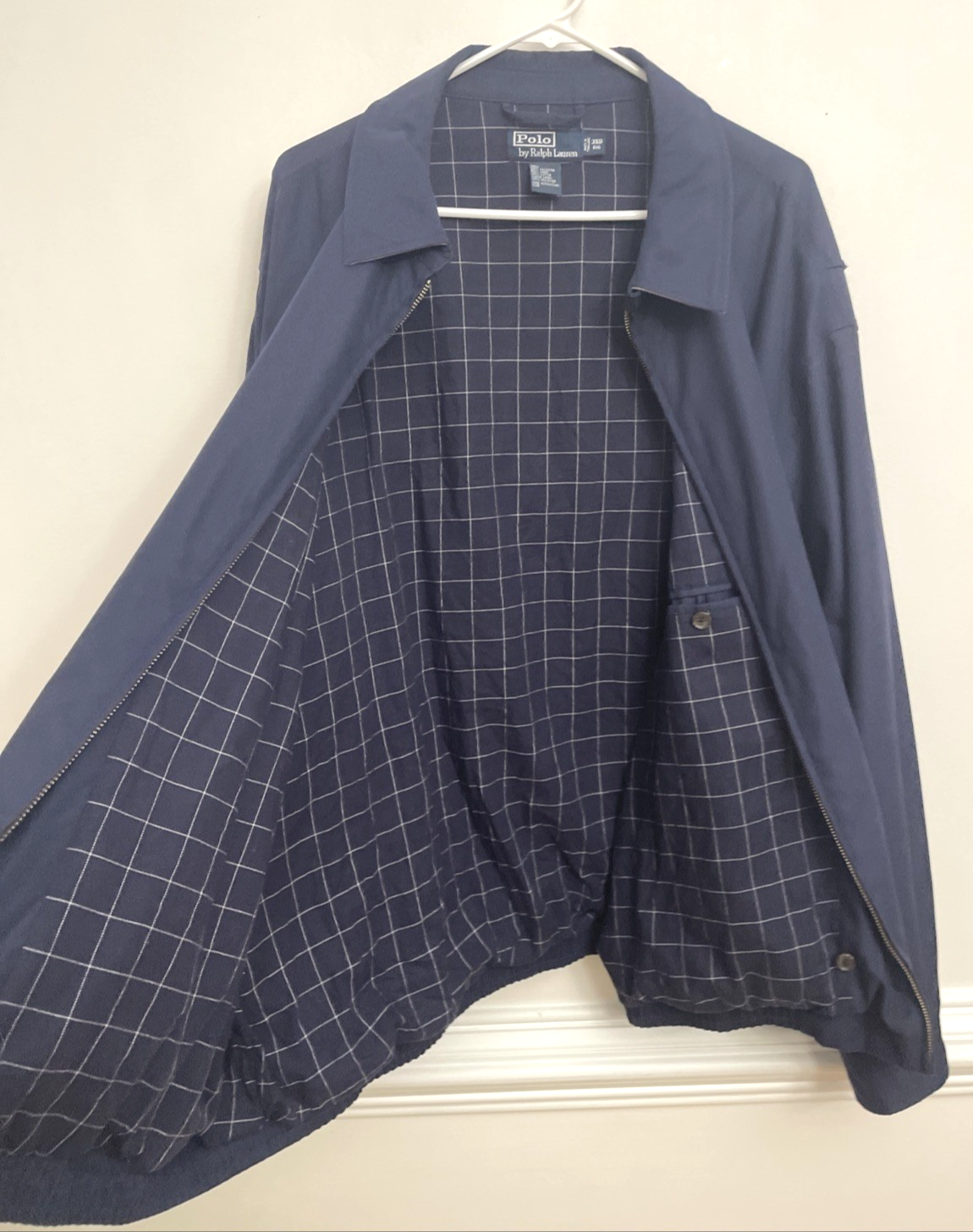 Polo Ralph Lauren giacca uomo taglia 3XB blu navy marrone pony classico grande e alto