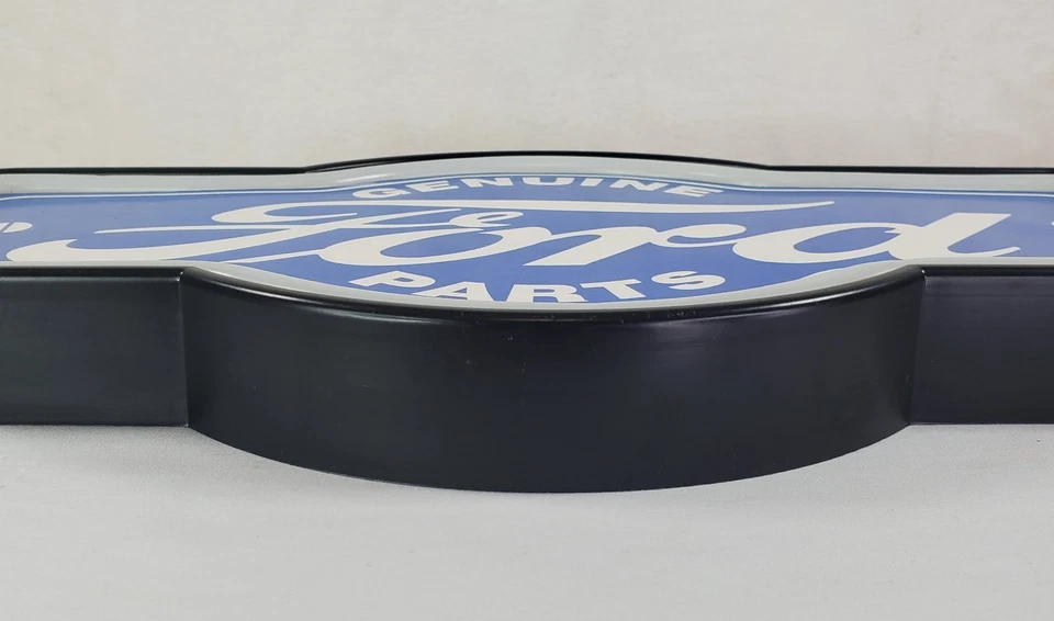 Letrero de luz de neón LED azul repuestos originales Ford 17" x 9,5" x 1,5" excelente pared  Foto 3 de 4