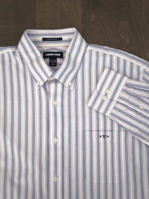 hyde park dress shirt Lands' End Hyde Park Button Down Dress Shirt Mens Size 16.5-33 Multicolor  Stripe