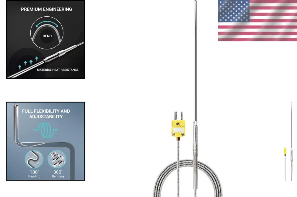 High Temperature K-Type Thermocouple Probe -40~2012°F - Image 2 of 4